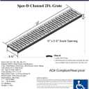 NDS 241-1 Spee-D Channel Drain Grate, Plastic, 4-1/8-Inch wide X 2-Feet long, for Driveways, Patios, Pool Decks and Commercial Areas, Gray