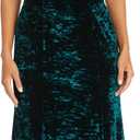 R&M Richards Women's Long Ice Velvet Dress W/Elegant Neck Waist Detail & Slit (12 Petite)