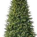 7.5ft Prelit Christmas Tree with 798 Warm White & Multi-Color LED Lights 1900 Branch Tips 3-Minute Quick Power Connect Pencil Xmas Tree for Holiday Decor Home and Party (Green)