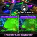 Solar Spot Lights Outdoor Waterproof IP68, 3-in-1 LED Color Changing Solar Landscape Lights, 2 Light Modes Pond Lights Landscape Path Lights for Outside Garden Yard Pond Pathway