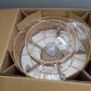 20 Inch Boho Caged Ceiling Fans with Lights Flush Mount, Layered Rattan Ceiling Fan with Light Remote Control with Reversible 6 Speeds for Bedroom, Nursery, Living Room, E12 Base, Indoor