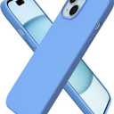 ORNARTO Compatible with iPhone 15 Case 6.1, Slim Liquid Silicone 3 Layers Full Covered Soft Gel Rubber Phone Case, Anti-Scratch Shockproof Protective Cover 6.1 Inch, Sky Blue