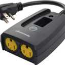 DEWENWILS Outdoor Timers for Electrical Outlets Waterproof, Outdoor Light Timer, Plug in Countdown Timer with 2 Grounded Outlets for String Garden Light, 15A, 1/2 HP, UL Listed