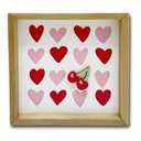 Holiday Home Valentine's 8-Inch Block Sign - Hearts With Cherry, 2PCS, 8x8