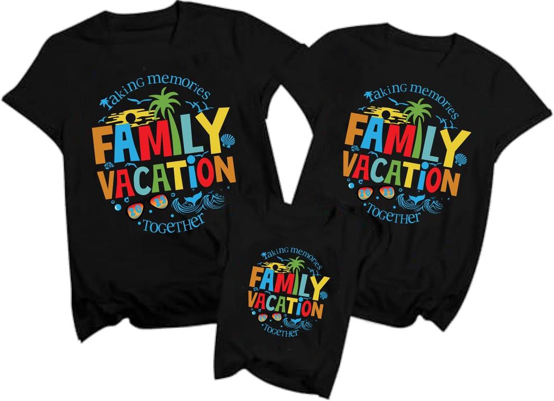 Family Matching Outfits 2026 Taking Memories Together Family Vacation Shirts Cruise Ship Tee Summer Trip Tops (Black, XXL)