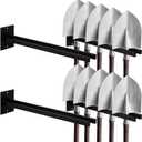 Zonon 4 Pcs Shovel Holder Wall Mount Tool Rack Heavy Duty Steel, Black