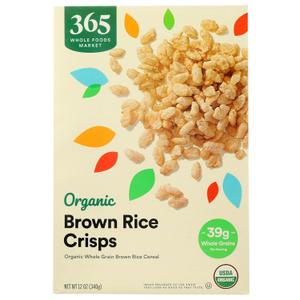 365 by Whole Foods Market, Organic Brown Rice Crisps Cereal, 12 Ounce, Best By: 01/27/2026