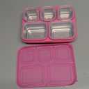 Freshmage Stainless Steel Snack Containers - 2 Pack, BPA-Free Lunch Bento Box with 5 Compartment, Reusable Food Storage Snackle Box for School, Work, and Travel, Dishwasher Safe (Pink)