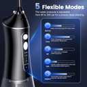 Cordless Water Flosser for Teeth Cleaning, Gums & Braces, 5 Cleaning Modes with DIY Mode, 6 Jet Tips, 320ml Water Tank, Rechargeable Oral Irrigator, IPX7 Waterproof for Home & Travel, Black