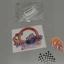 Fire Car Cake Topper Race Car Birthday Cake Decorations Racing Car Cake Toppers Checkered Flag Hot Wheel Themed Cake Cupcake Topper for Boys Girls Racing Car Party Supplies