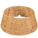 KOLWOVEN 28in Christmas Tree Collar Large to Small Christmas Tree, Woven Christmas Tree Ring Adjustable Skirt, Christmas Tree Skirt for Decoration, Base Protection from Pets (Water Hyacinth)