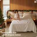 Bedsure 100% GOTS Certified Organic Cotton Sheets, King Size Sheets Set, 17" Deep Pocket Bedsheets with Corner Straps, Eco-Friendly, Soft, Breathable & Luxury PureWoven Cotton Hotel Bedding, Ivory