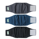 Wegreeco Washable Male Dog Belly Band  Pack of 3  Washable Male Dog Belly Wrap, Small Doggie Dog Diapers Male for Doggy Puppy (Black, Charcoal, Navy, Small)