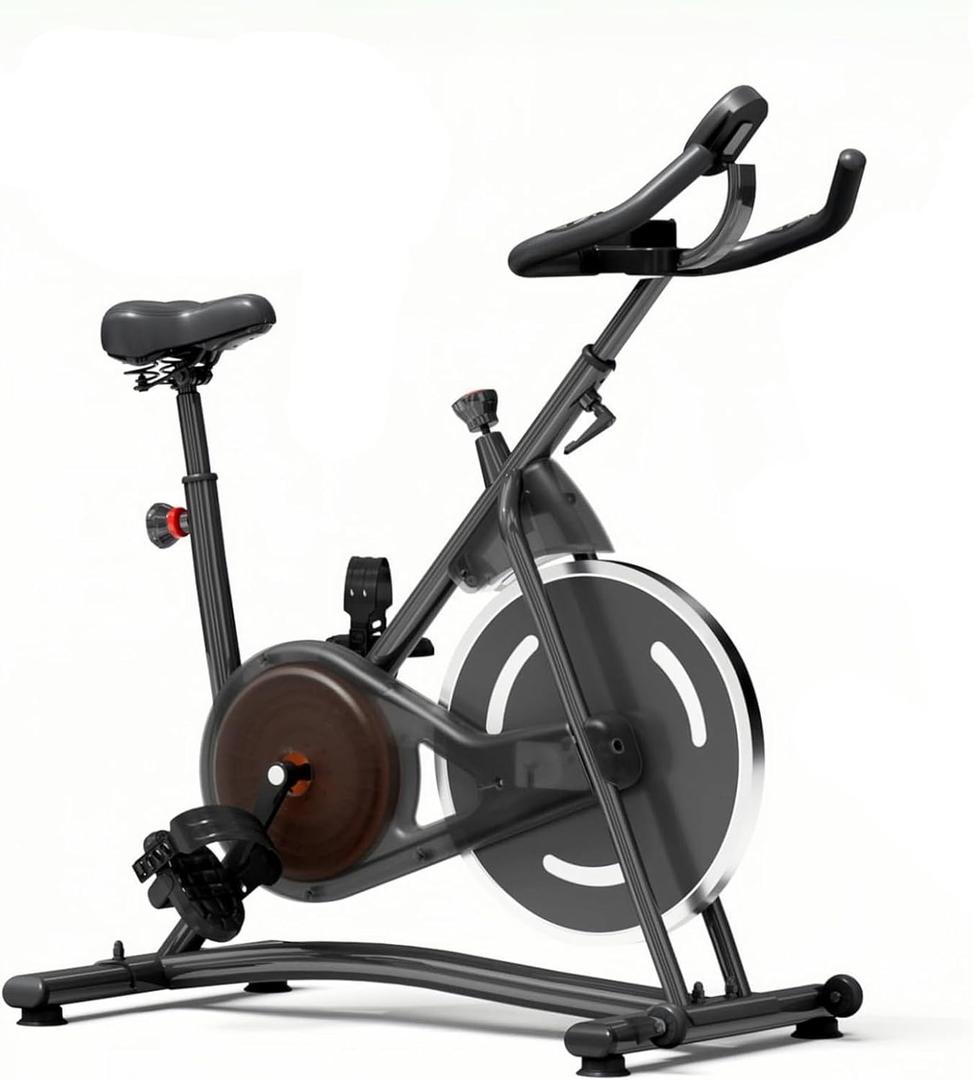 Exercise Bike Stationary Bikes for Home, Adjustable Resistance & Comfortable Seat Workout Bike, Quiet Indoor Cycling Bike with Digital Monitor, Phone Holder (Black-265LBS)