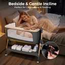 MOMFANN Baby Bassinet Bedside Sleeper, Foldable Travel Bedside Crib, 18 lbs