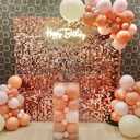 Shimmer Wall Backdrop-24 Packs Rose Gold Panels Square Sequin Backdrop for Wedding Party Photography