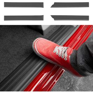 powoq Interior Door Sill Protector Compatible with 2019-2026 Dodge Ram 1500 Door Sill Guard TPE Car Threshold Protector Entry Guard Replacement for 2019-2026 Dodge Ram 1500 Accessories