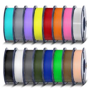 TECBEARS PETG Filament Bundle, 250g/Spool, 16 Color, 4kg in Total, Black+White+Gray+Olive Green+Red+Pink+Orange+Blue+Cyan+Green+Yellow+Beige+Purple+Transparent+Coffee+Sliver