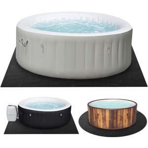 100x100 Inch Hot Tub Mat, Inflatable Hot Tub Mat, Large Washable Floor Protection Mat, Portable Spa Pool Accessories, Waterproof Non-Slip Underlining Absorbent Spa Pool Floor Base Protection