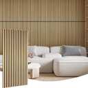 2Pcs Wood Slat Acoustic Panels for Wall - 47.2in x 23.6in 3D Fluted Sound Proof Panels for Walls and Ceiling Interior Wall Decor - Oak
