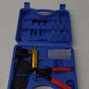 DASBET Hand Held Vacuum Pump Tester Set Vacuum Gauge and Brake Bleeder Kit for Automotive (Blue)