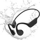 Bone Conduction Headphones Sports Headset Open-Ear Bluetooth 5.4 Wireless Swimming Earphones with Built-in Mic 32G Memory Magnetic Charging IPX8 Waterproof for Workout Running Cycling (Pure Black)