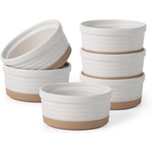 Frewinky Ceramic Ramekins 10oz,Creme Brulee Ramekins & Souffle Dishes for Oven,Small Baking-Dishes for Pudding,Lava Cakes,Serving Dip, Custard, Ice Cream,set of 6