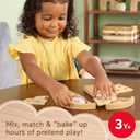 Fisher-Price Wood Pretend Play Toy Fruit Pie, Tiny Garden 16-Piece Wooden Food Puzzle Set for Preschool Kids Ages 3+ Years (Amazon Exclusive)