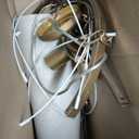 24" Boho Chandelier, Tapered Fabric Drum and Antique Gold Accents Paint Finish Shade Pendant Lighting for Nursery Room Dining Room Living Room Kitchen