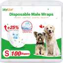Dog Diapers Male Disposable Super Absorbent, 100 Count, Male Dog Wraps Leak Proof, Ultra Dry & Breathable, Small