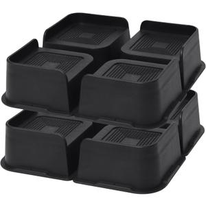 MYMULIKE Bed Risers 3 inch, Oversized Furniture Risers,Heavy-Duty Support Up to 6000 Lbs, Lift 3 inch for Couch, Sofa, Table,Chair (Black 8 Pack, 3 inch)