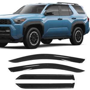 Rain Guards Fit for Toyota 4Runner 2025 2026, Low Profile Window Visors Deflectors fit for 4Runner Accessory 2025 2026,Tape-on Outside Mount Rain Guards Side Window Deflectors (4 Pcs)