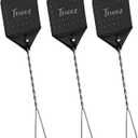 3 Pack Sturdy Leather Fly Swatter - Heavy Duty Flyswatter with Durable Metal Handle, 17.5 Rustic Bug Swatter for Flies, Bees, and More