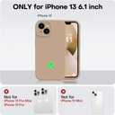 Vooii Compatible with iPhone 13 Case, Liquid Silicone Upgrade [Camera Protection] [Soft Anti-Scratch Microfiber Lining] Shockproof Phone Case for iPhone 13 6.1 inch - Light Brown