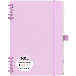 2 x BIYUNRO Spiral Journal Notebook - Lined Journals for Writing, Journaling, Diary, Travel, Work & School, Men & Women, A5 Hardcover (Purple)