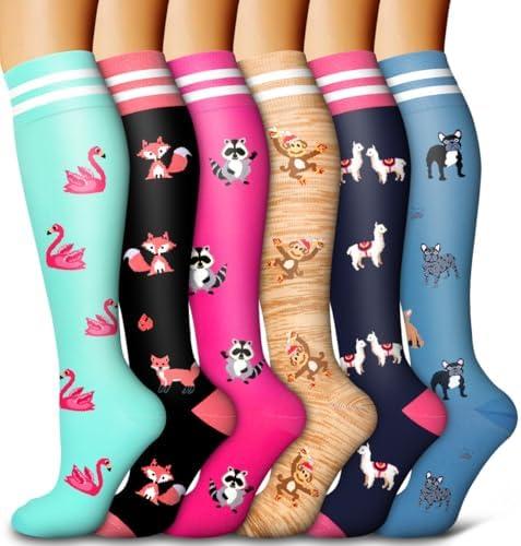 Bluemaple 5 Pack Copper Compression Socks for Women and Men Circulation-Best Support for Medical, Running, Nursing, Athletic S/M