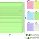 504 Sheets Loose Leaf Binder Paper, 6-Color Wide Ruled Lined Papers, 8 x 10.5, 3-Hole Punched Notebook Paper Writing Papers for School Office