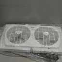 Comfort Zone 9-Inch 3-Speed Reversible Twin Window Fan Dual Blade Window Exhaust Fan with Auto-Locking Expanders, 22.25" to 33" Wide Tabletop Feet & Removable Bug Screen included