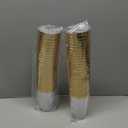 I00000 50 Pack 12 oz Gold Plastic Cups, Gold Rimmed Disposable Cups, Disposable Plastic Glasses Cocktail Glasses Heavy Duty Cup with Golden Rim, 12 Ounce Tumblers for Party & Wedding