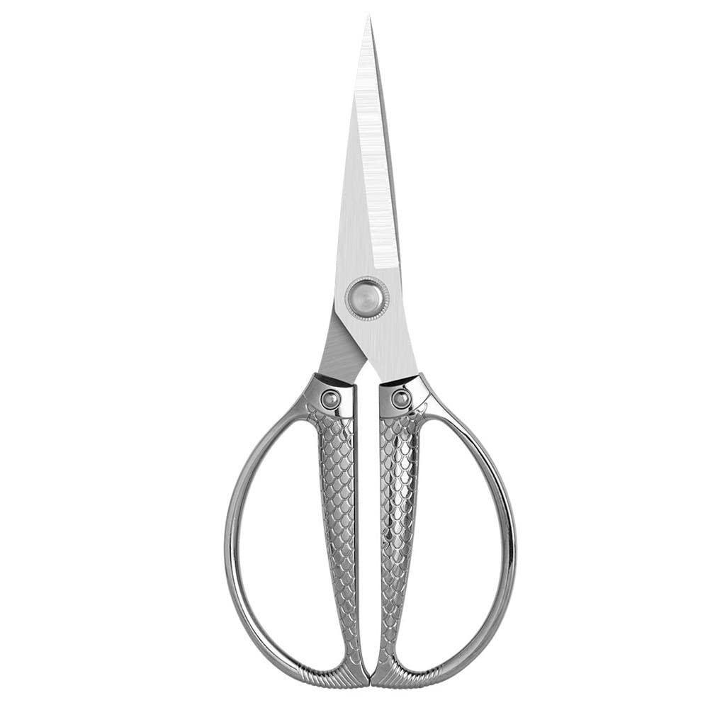 Kitchen Poultry Shears, Kitchen Stainless Steel Scissors Professional Aluminum Alloy Handle Chicken Bone Scissors Sewing (Silver)