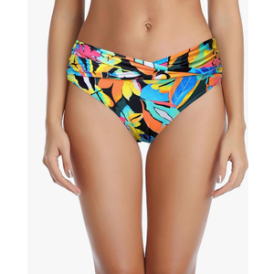 Tempt Me Women Twist Bikini Bottom Moderate High Cut Bathing Suit Bottoms Ruched Swimsuit Bottom Size Medium