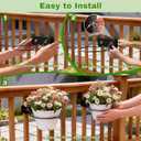 Railscapes Plant Holder Between Rails - 3pc Heavy Duty Hanging Plant Holder Adjustable Width Rail Scapes for Plants Railings Metal Hanging Plant Pot Stand for Balcony Patio and Stair