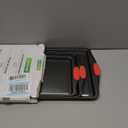 NutriChef 3-Piece Nonstick Kitchen Oven Baking Pans - Premium & Stylish Non-Stick Steel, Commercial Grade Restaurant Quality Metal Bakeware with Red Silicone Handles - Easy to Clean, NCSBS3S