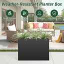 Metal Tall Planter 38" L x 10" W x 26" H, Long Rectangular Planter Box with Drainage Holes & Removable Shelf Heavy Duty Steel Planter for Tall Plants, Flowers or Shrubs