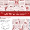 Watersay 12 Pcs Vintage Christmas Music Wrapping Paper 27 x 19 Inch Old Christmas Music Wrap Paper Funny Holiday Gift Packaging Festive Design for Xmas Party Decoration Scrapbooking Arts Craft(Red)