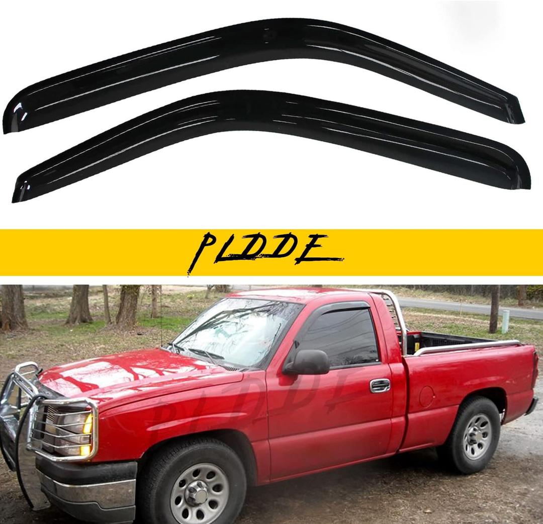 Window Visor Rain Guards Compatible with 1999-2006 Chevrolet Silverado/GMC Sierra 1500/2500/3500 HD 07 Classic Body Side Wind Deflector Vent Visors Shades for Truck Accessories Tape-On 2pcs