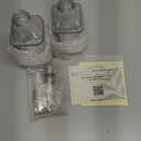 GLADPURE Soap Dispenser - 2 Pack, 18 Oz Antique Design Thick Glass Hand Soap Dispensers; with 304 Rust Proof Stainless Steel Pump, 6Pcs Clear Stickers, for Kitchen, Bathroom - Silver