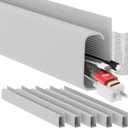 EVEO Under Desk Cable Management Kit (6 Units)-Cable Management Cord Cover, Organizer Tray-96''JChannel 6X16 -Grey