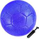 Soccer Ball Shiny Gift Size 3 4 5 Practice Training Come with Pump and Needle (Blue)