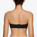 OEAK Womens Strapless Bras Jelly Push Up Bandeau Bra Non Slip Wireless Supportive Padded Bras Seamless Comfortable Tube Bra (Black, L)
